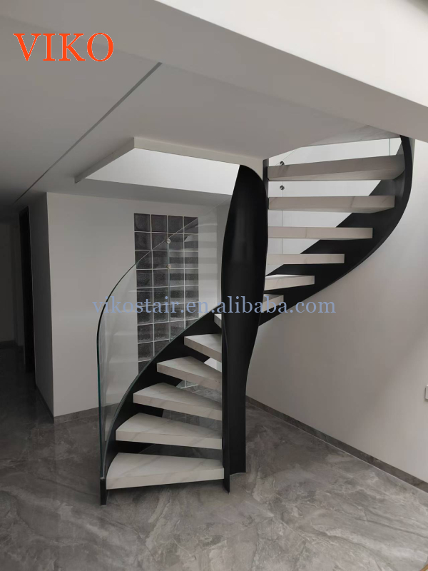 VIKO 2025 Top Quality Slate Curved Staircase Spiral Staircase LED Staircase Indoor