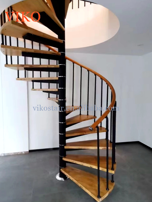 VIKO Modern Indoor Use Wooden Steps Easy to Install Spiral Stairs