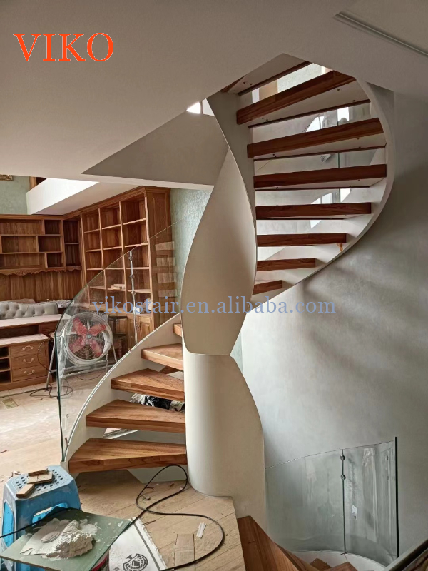 VVIKO Factory Direct Sales Modern Simple White Curved Staircase Duplex/Villa/LOFT