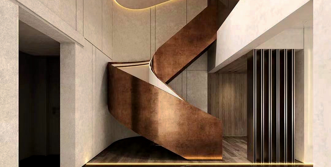 Steel Plate Curved Staircase